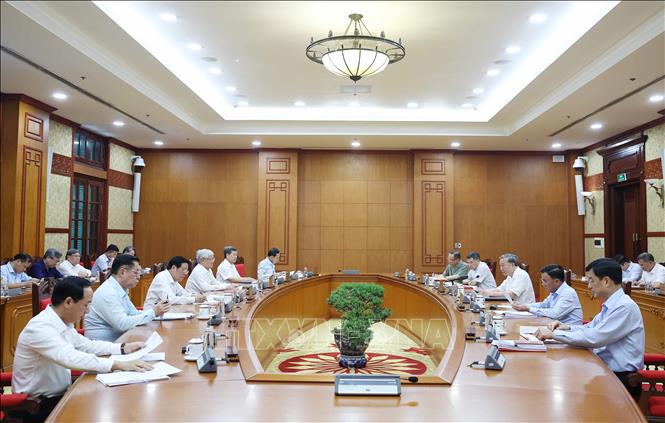 Tổng Bí thư Tô Lâm chủ trì cuộc họp Ban Bí thư về việc triển khai và tình hình lấy ý kiến nhân dân, các ngành, các cấp về nội dung sửa đổi, bổ sung một số điều của Hiến pháp năm 2013. 