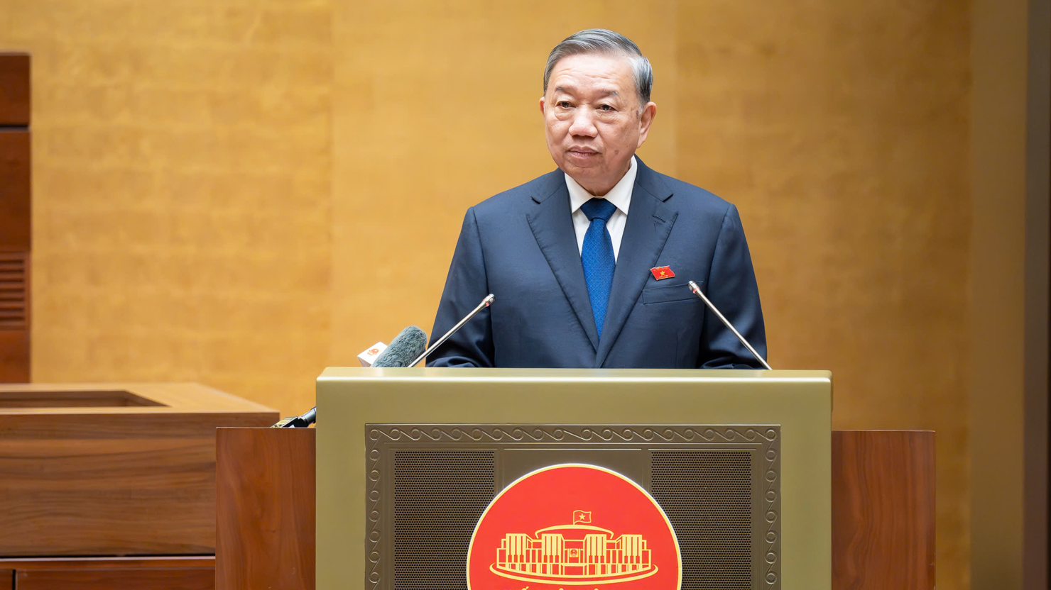 Tổng Bí thư Tô Lâm phát biểu tại phiên họp của Quốc hội chiều 4/11.