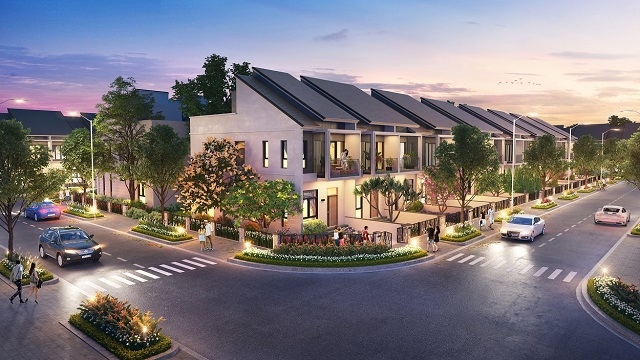 Phối cảnh shophouse Gem Sky World chuẩn bị b&agrave;n giao trong năm 2021. Ảnh: Đất Xanh.