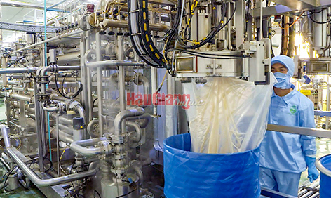 Doanh nghiệp vừa sản xuất kinh doanh vừa phòng, chống dịch. Ảnh: Ngọc Hưởng