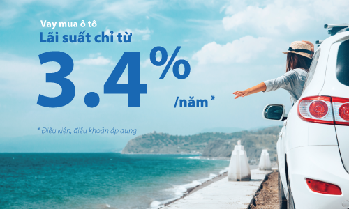 VIB tiếp tục giảm thêm lãi suất vay ưu đãi chỉ còn từ 3,4%/năm cho khách hàng tham gia hội chợ Oto.com.vn. Ảnh VIB