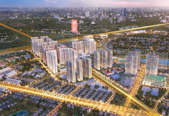 Cư dân Vinhomes Smart City dễ dàng sử dụng các phương tiện giao thông hiện đại khi khu đô thị kề cận “tam giác metro” được tạo thành bởi 3 tuyến số 5-6-7 . Ảnh: VHM