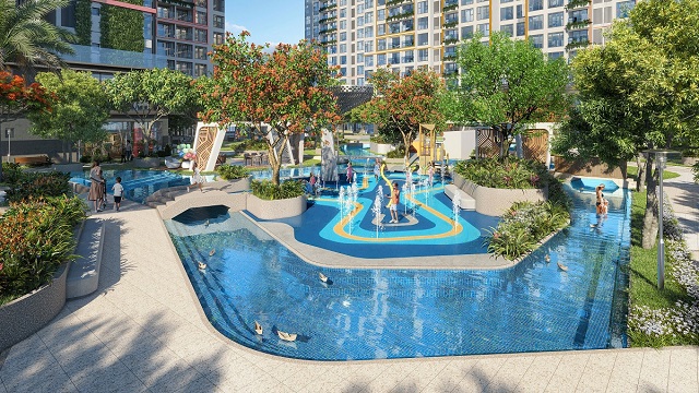 Thi&ecirc;n đường xanh hiện hữu khắp mọi nơi tại LUMI&Egrave;RE Boulevard. Ảnh: VHM
