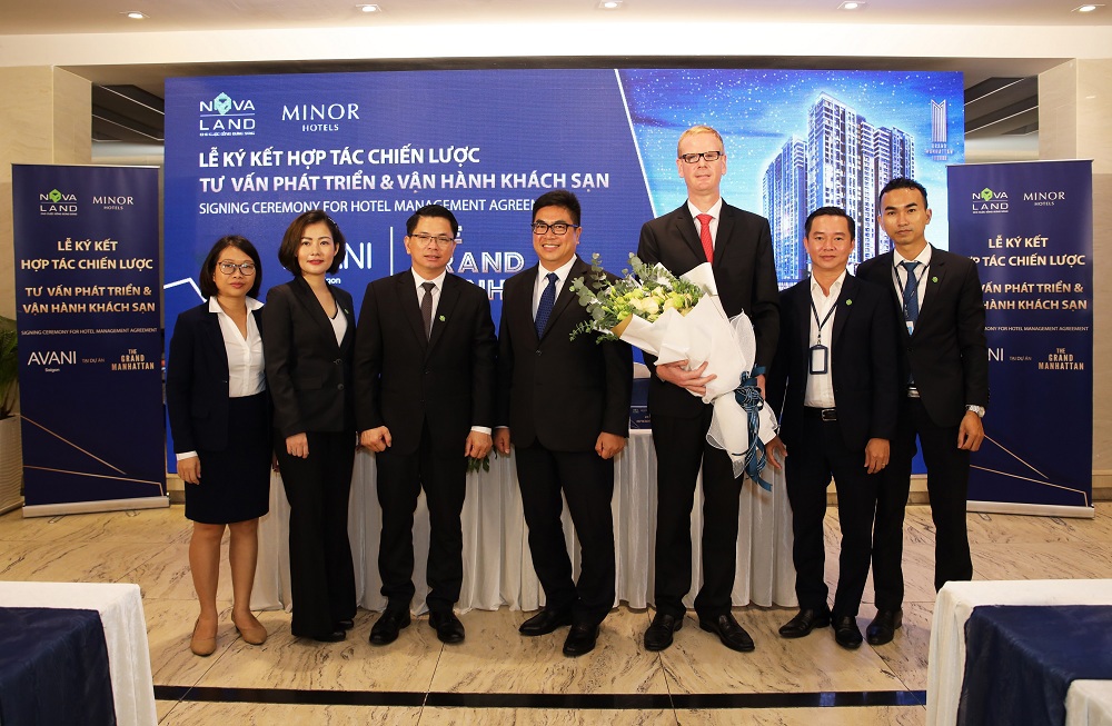 Lễ ký kết hợp tác chiến lược giữa Tập đoàn Novaland và Tập đoàn Khách sạn Minor. Ảnh NVL