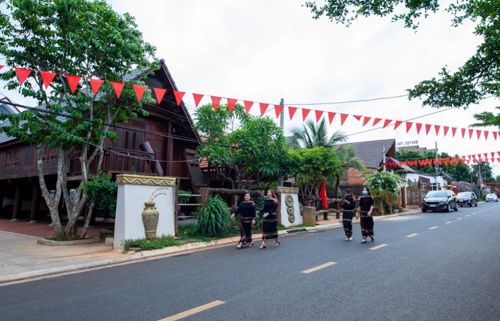 Buôn A Kô Dhông (TP. Buôn Ma Thuột), điểm du lịch giàu bản sắc văn hóa, thân thiện với môi trường. Ảnh: Phương Đình