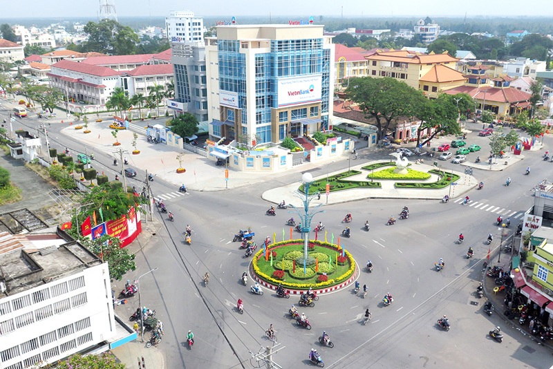Một góc Thành phố Bến Tre hiện nay. Ảnh: BĐK