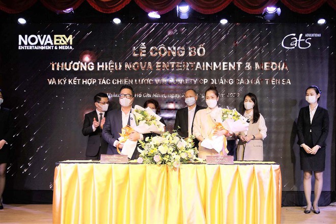 Lễ công bố thương hiệu Nova Entertainment & Media. Ảnh NVL