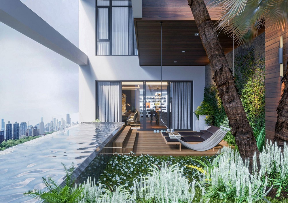 Sky Villa “cực phẩm” hiện hữu giữa tầng không mang đến giá trị sống thời thượng tại Sunshine Sky City. Ảnh: OED.