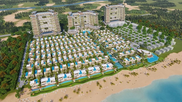 Phối cảnh 1 tổ hợp biệt thự và khách sạn 5 sao nằm trên cung đường biển tỷ đô, hứa hẹn sẽ trở thành biểu tượng du lịch của Đà Nẵng. Ảnh: Hồng Hạnh.