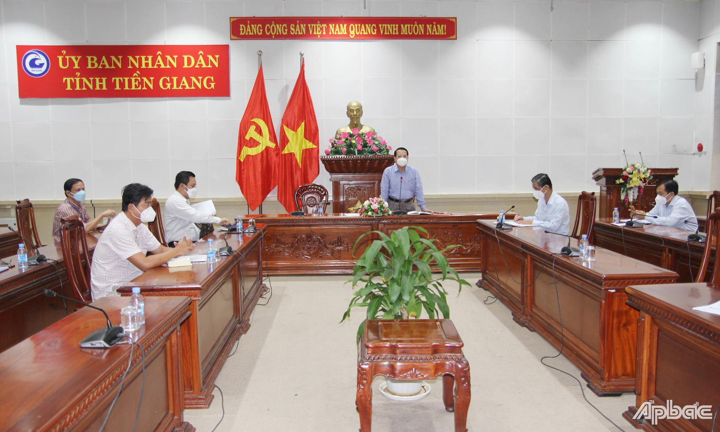 Đồng chí Phạm Văn Trọng phát biểu tại cuộc họp. Ảnh: M. Thành