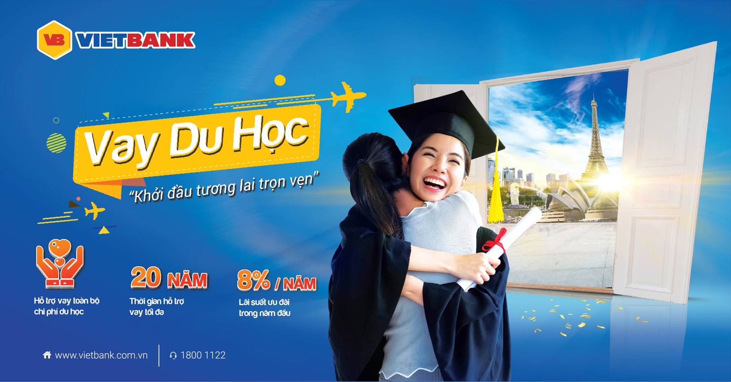 Vietbank dành 1.000 tỷ đồng để cho vay du học và sản phẩm được áp dụng trên toàn hệ thống Vietbank. Ảnh VB