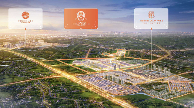 Nằm giữa trái tim của siêu quần thể đô thị biển 1.200 ha, Vinhomes Ocean Park 3 - The Crown sở hữu hạ tầng hoàn thiện bậc nhất thủ đô. Ảnh: VHM