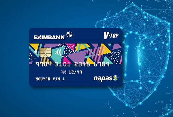 Thẻ ghi nợ nội địa Chip VCCS của Eximbank. Ảnh EIB