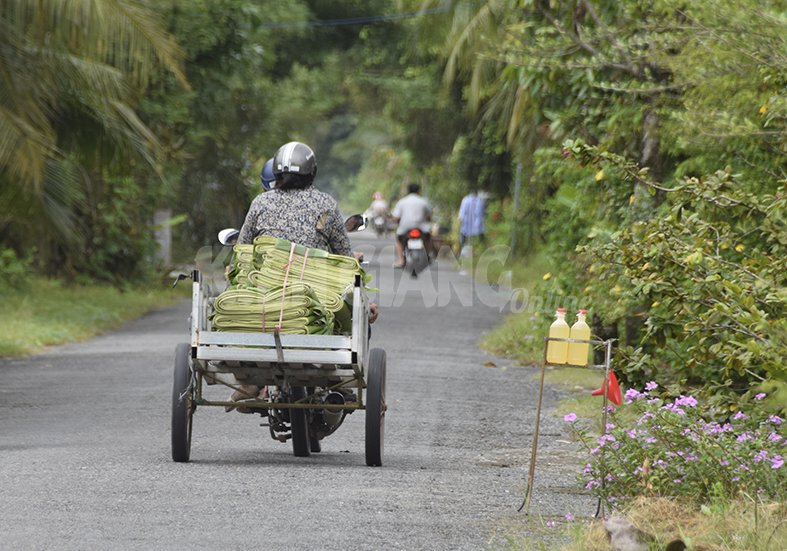 Một điểm bán xăng lẻ trên tuyến đường đê bao Vườn quốc gia U Minh Thượng . Ảnh: Thanh Nhã