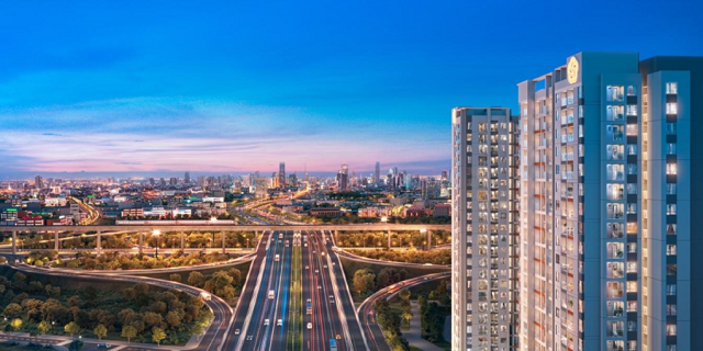 Hướng nhìn từ dự án vào trung tâm quận 1, TP. Hồ Chí Minh. Ảnh phối cảnh: Hưng Thịnh Land.