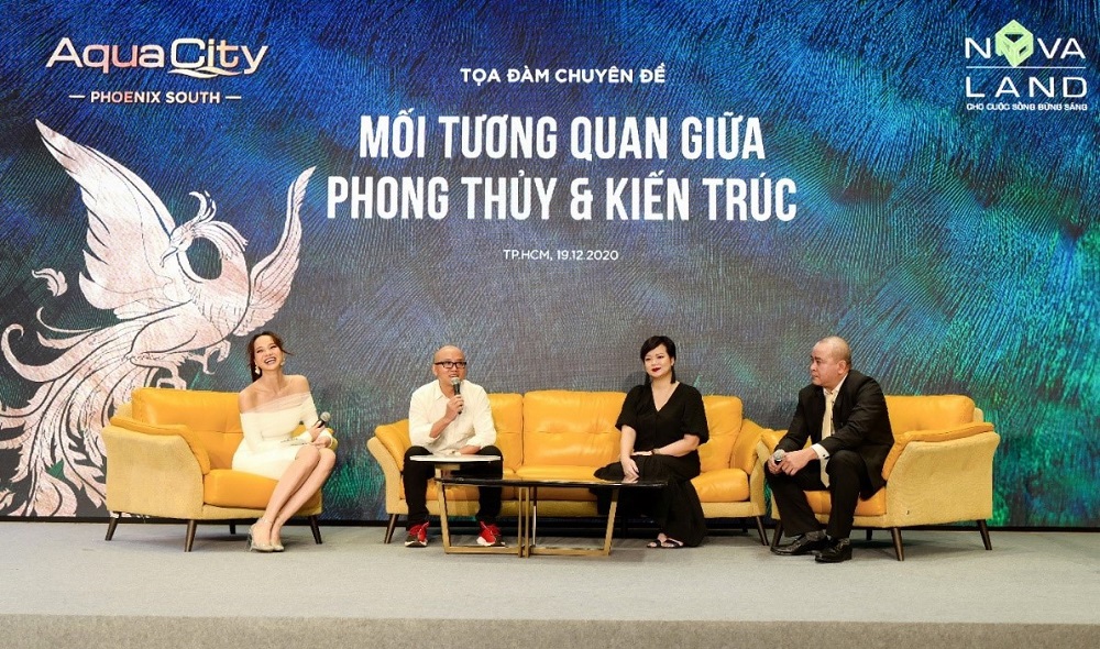 Tại buổi tọa đàm Mối tương quan giữa phong thủy và kiến trúc, các chuyên gia đánh cao giá trị từ thế đất vượng khí hội tụ của đô thị đảo Phượng Hoàng. Ảnh Novaland