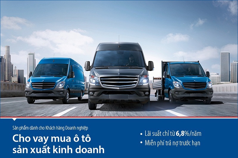 Lãi suất 6,8% cho doanh nghiệp vay mua ô tô.