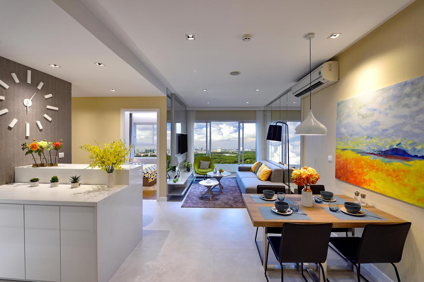 Mỗi căn hộ Dragon Hill Residence and Suites 2 đều có 2 -3 mặt thông thoáng để không gian luôn tràn ngập ánh sáng và gió trời tự nhiên. Ảnh Phú long
