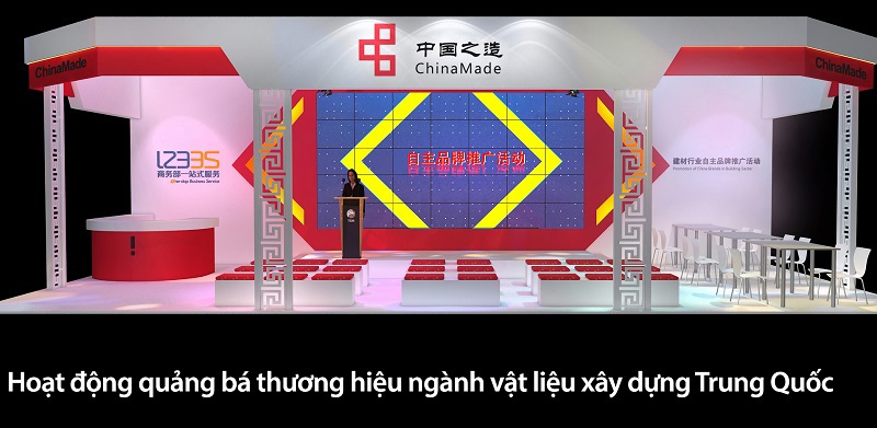 Hơn 125 công ty Trung Quốc chuyên ngành vật liệu xây dựng tham gia triển lãm Vietbuild 2017. Ảnh Intop