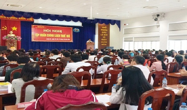 Doanh nghiệp tham gia tập huấn chính sách thuế mới tại Cục Thuế tỉnh Long An. Nguồn: Cục Thuế tỉnh Long An
