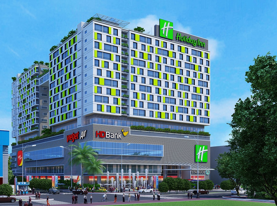 Phối cảnh tổng thể tổ hợp Republic Plaza, bao gồm khách sạn 5 sao Holiday Inn & Suites
