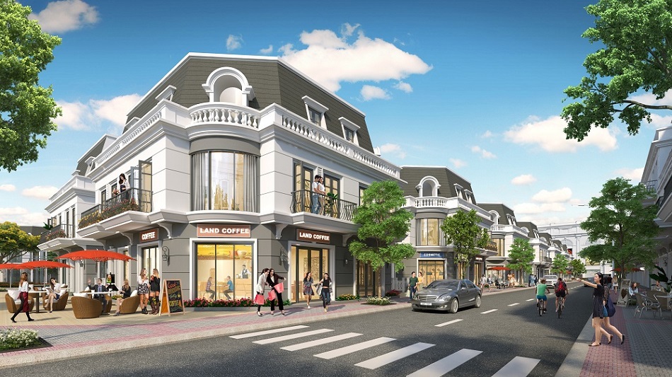 Phối cảnh Vincom Shophouse Cà Mau của Tập đoàn Vingroup. Hình VIC