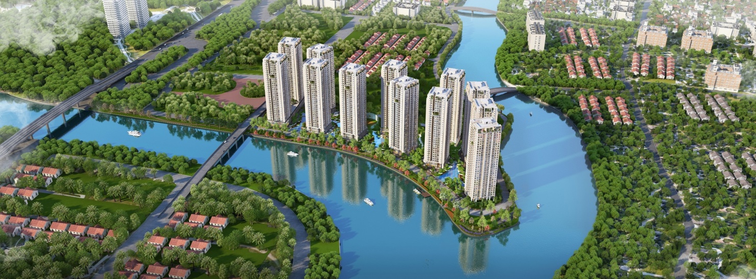 Hình phối cảnh tổng thể dự án Gem Riverside