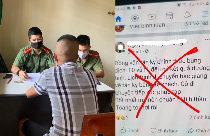 Dòng trạng thái xuất hiện 3 phút, chủ tài khoản bị phạt hơn chục triệu đồng. Ảnh Công an Tân Kỳ