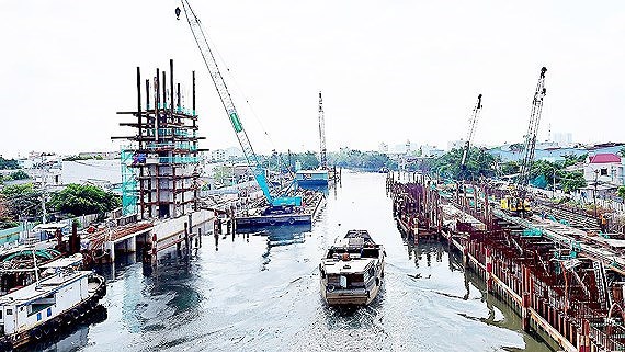 Một số hạng mục của dự án được thi công