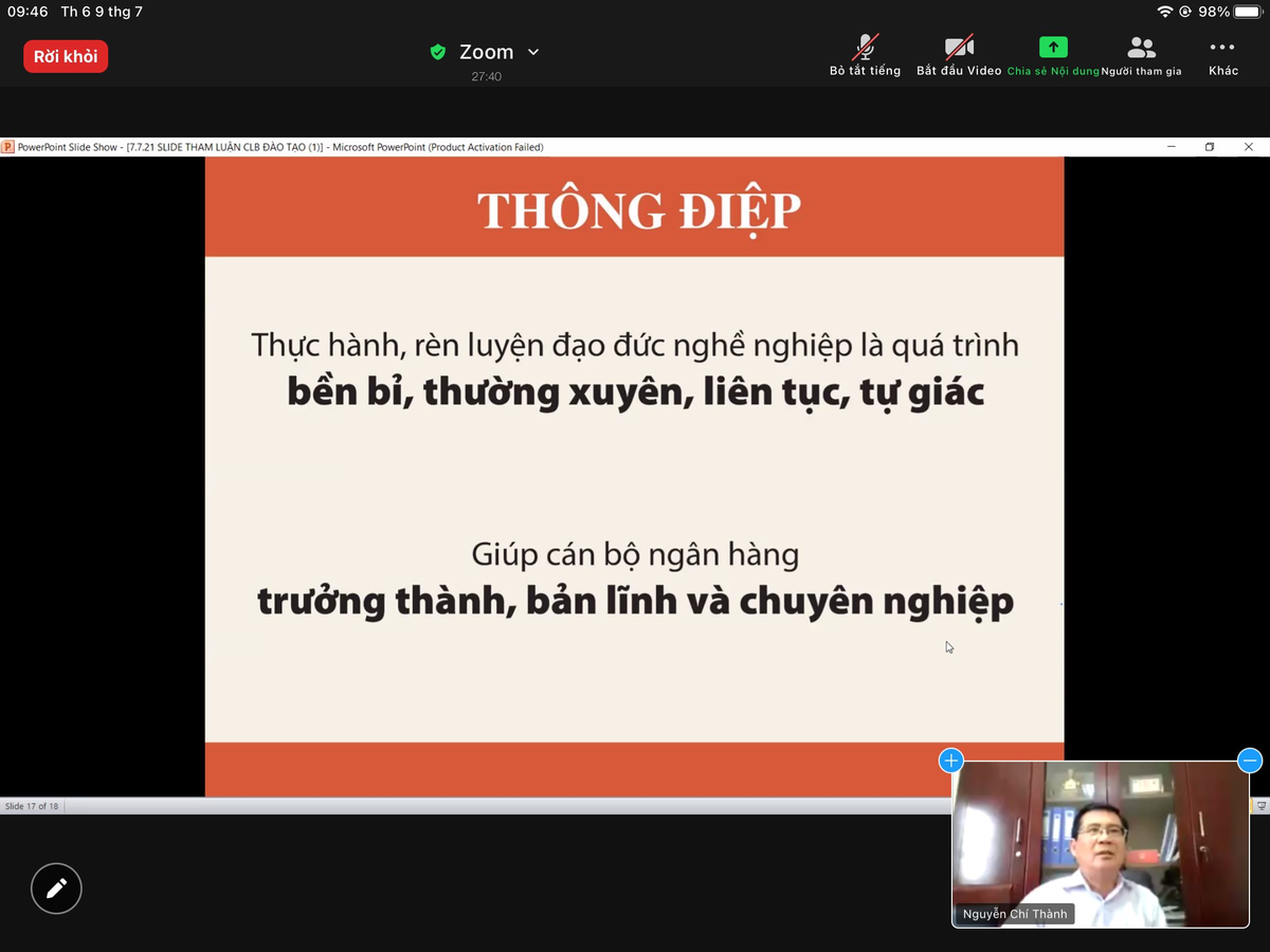 Ông Nguyễn Chí Thành - Trưởng ban công tác hội viên Hiệp hội Ngân hàng Việt Nam - chia sẻ tại hội thảo