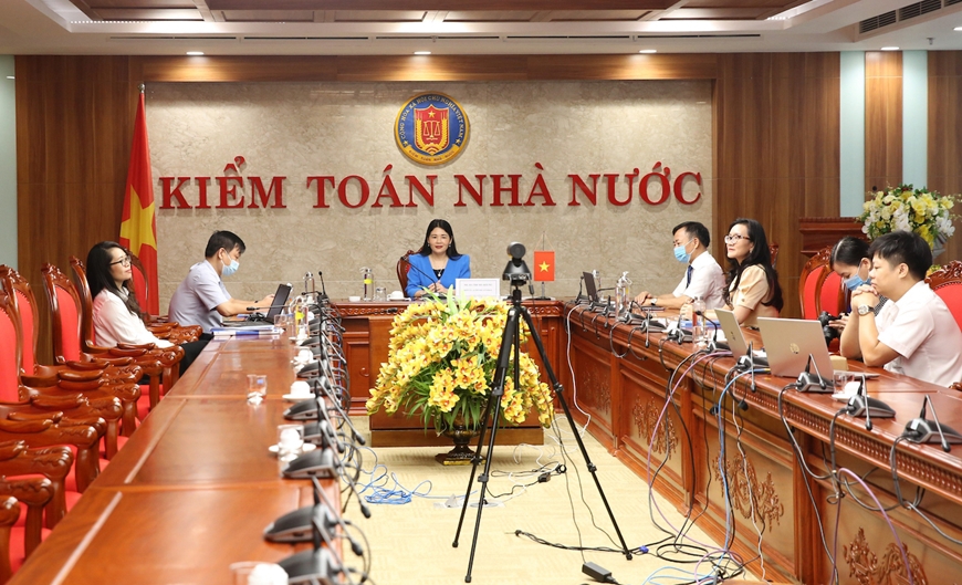 Đoàn Kiểm toán nhà nước Việt Nam do Phó Tổng Kiểm toán nhà nước Việt Nam Việt Nam Hà Thị Mỹ Dung làm Trưởng đoàn. Ảnh: Ngọc Thúy.