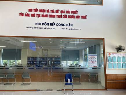 Bộ phận tiếp nhận công văn và bộ phận “một cửa” của Cục Thuế Quảng Ninh
