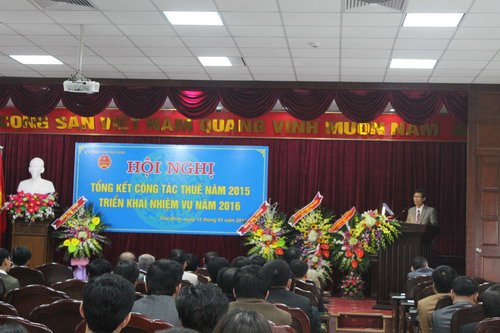 Ông Trần Văn Tùng – Cục trưởng Cục Thuế tỉnh Thái Bình phát động thi đua hoàn thành dự toán thu ngân sách năm 2016