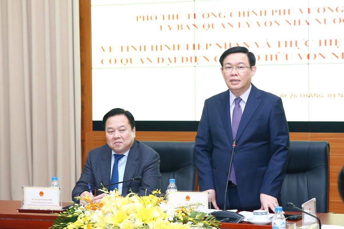 Phó Thủ tướng Vương Đình Huệ phát biểu tại buổi làm việc. Nguồn: Internet