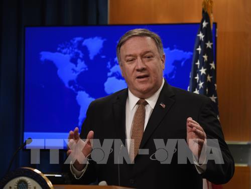 Ngoại trưởng Mỹ Mike Pompeo phát biểu trong cuộc họp báo tại Washington D.C., ngày 15/3/2019.