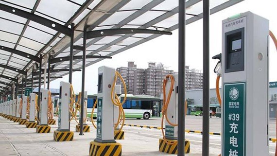 Cột sạc điện cho ô tô ở Trung Quốc.