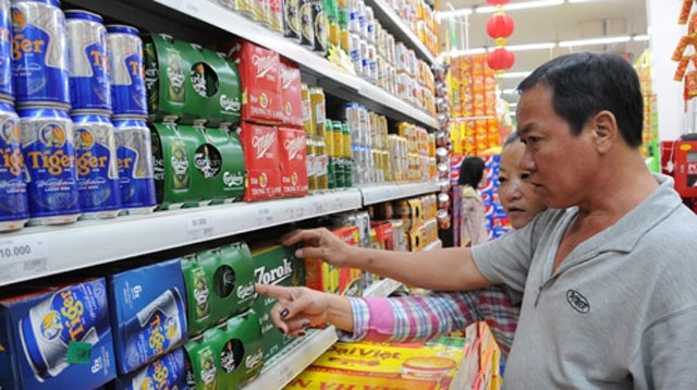 Giá bán bia dịp cuối năm đang tăng lên