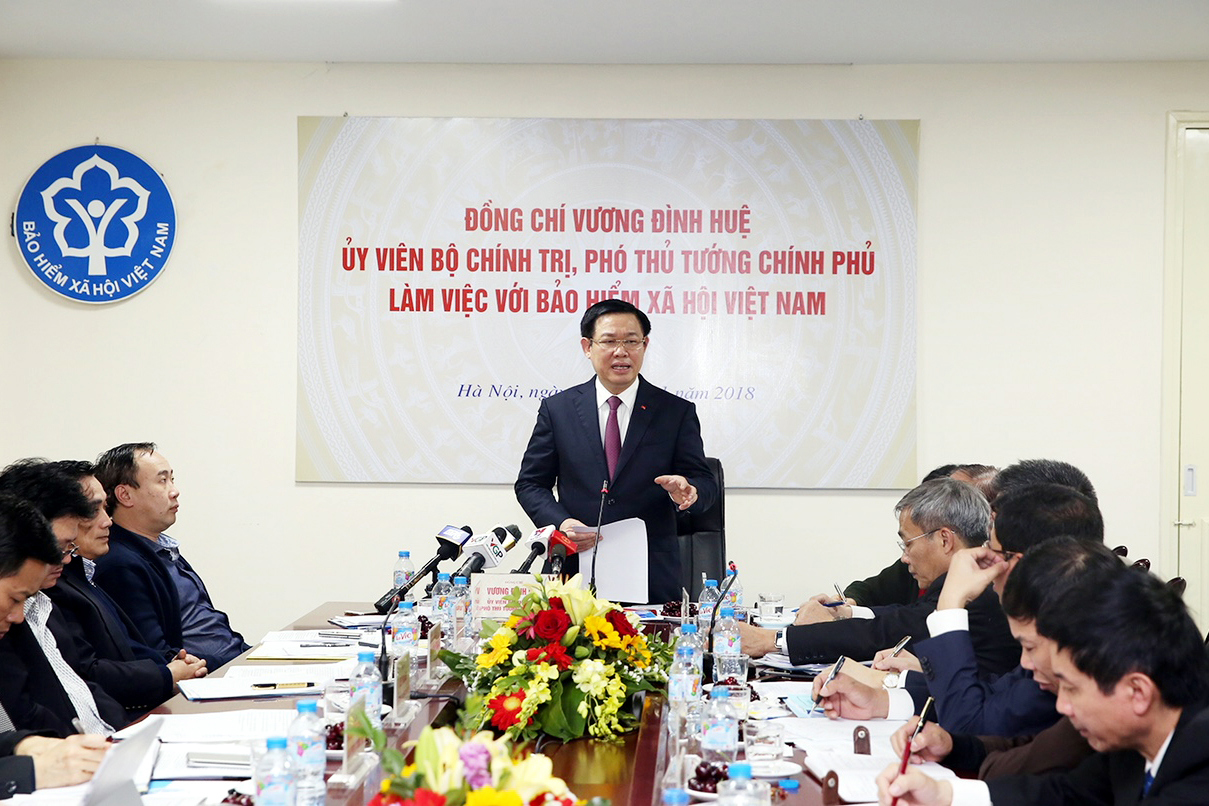 Phó Thủ tướng Chính phủ Vương Đình Huệ, Trưởng Ban Chỉ đạo làm việc với Bảo hiểm Xã hội Việt Nam