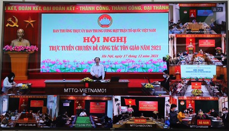 Hội nghị trực tuyến chuyên đề công tác tôn giáo năm 2021.