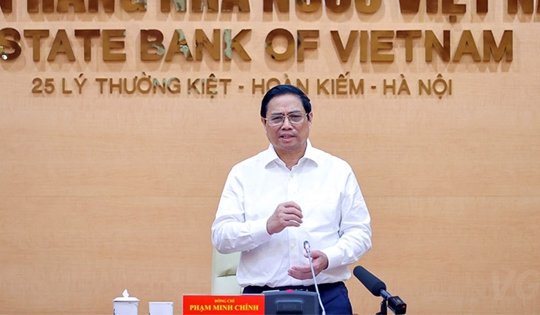&nbsp;Thủ tướng Phạm Minh Ch&iacute;nh ph&aacute;t biểu tại buổi l&agrave;m việc.
