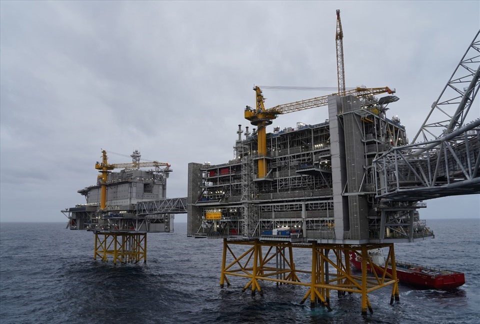 Mỏ dầu khí Johan Sverdrup, nằm ở Biển Bắc, cách thị trấn Stavanger, Na Uy 140 km về phía tây. Ảnh: AFP