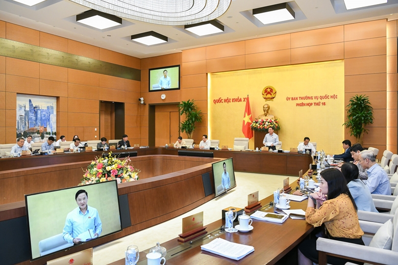  Ủy ban Thường vụ Quốc hội cho ý kiến về báo cáo của Chính phủ về tình hình thực hiện Kế hoạch phát triển kinh tế - xã hội năm 2022. Ảnh: Phạm Thắng