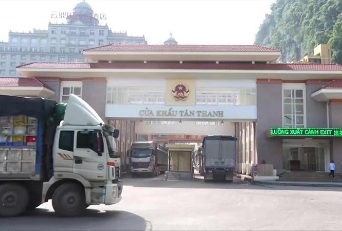 Cửa khẩu Tân Thanh (Lạng Sơn) tạm ngưng thông quan. Nguồn: Internet.
