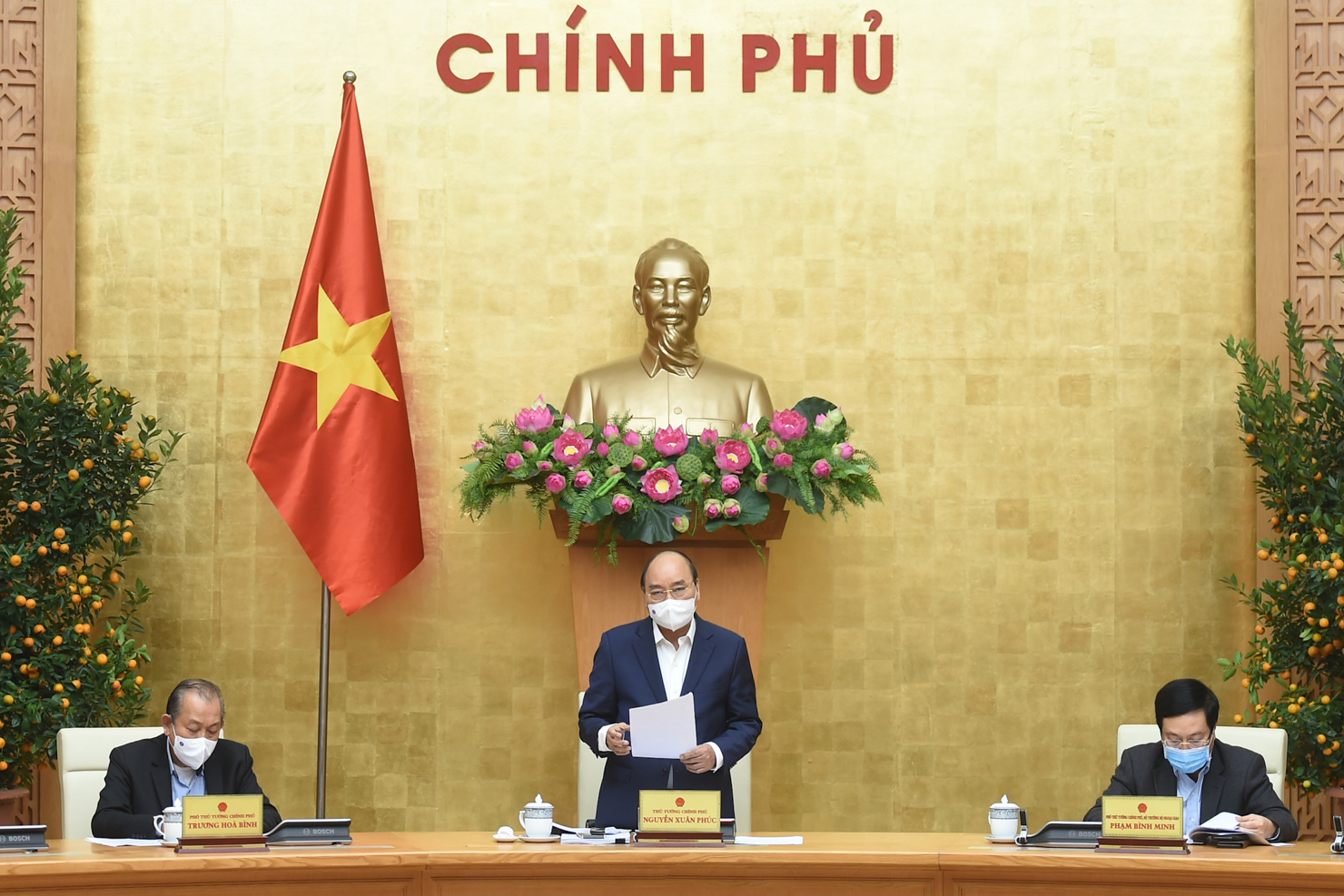 Thủ tướng Chính phủ Nguyễn Xuân Phúc phát biểu chỉ đạo tại cuộc họp. Nguồn: baochinhphu.vn