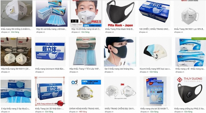 Sendo.vn, Shopee.vn, Lazada.vn, Tiki.vn, chotot.com, vatgia.com, fado.vn, bibomart.com.vn, concung.com... chủ động rà soát các gian hàng và xử lý các sản phẩm lợi dụng dịch bệnh tăng giá