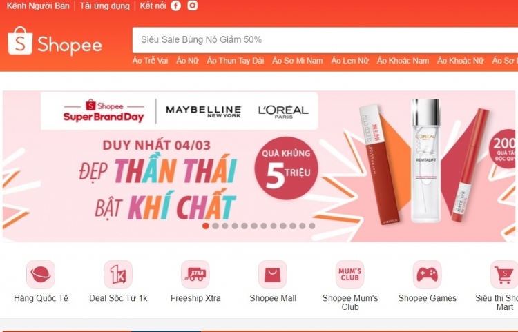 Shopee.vn là một trong số các sàn TMĐT vi phạm và bị xử lý ngày 16/3 vừa qua.
