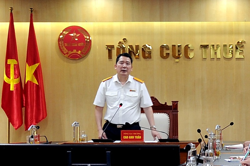Tổng cục trưởng Tổng cục Thuế Cao Anh Tuấn phát biểu chỉ đạo tại Hội nghị.