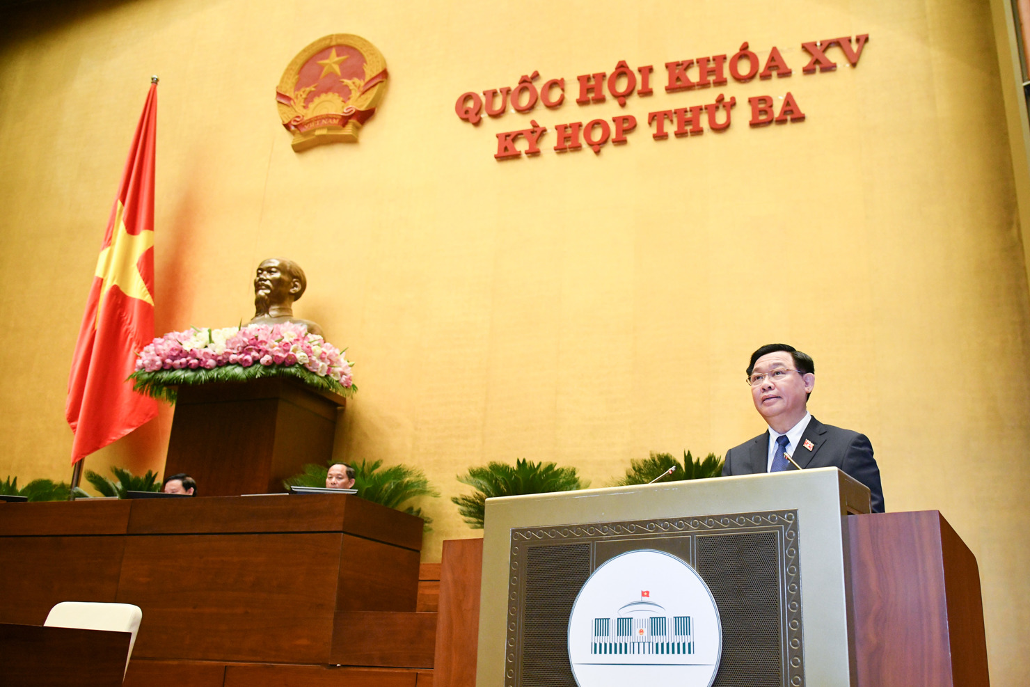 Chủ tịch Quốc hội Vương Đình Huệ phát biểu khai mạc Kỳ họp thứ 3, Quốc hội khóa XV.