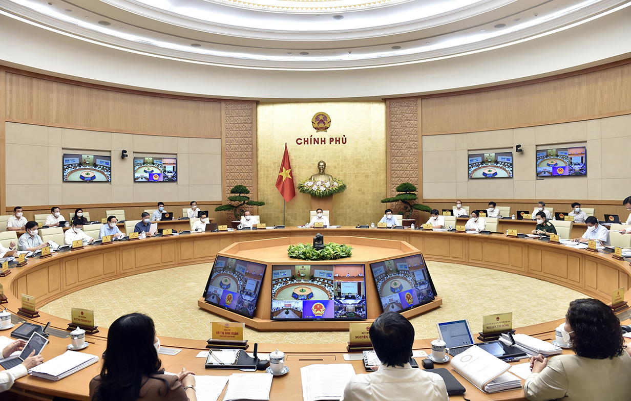 Toàn cảnh Chính phủ đã họp phiên Chính phủ thường kỳ tháng 5/2021. Nguồn: chinhphu.vn