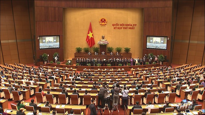Các thành viên Chính phủ nhiệm kỳ 2021-2026 ra mắt trước Quốc hội.